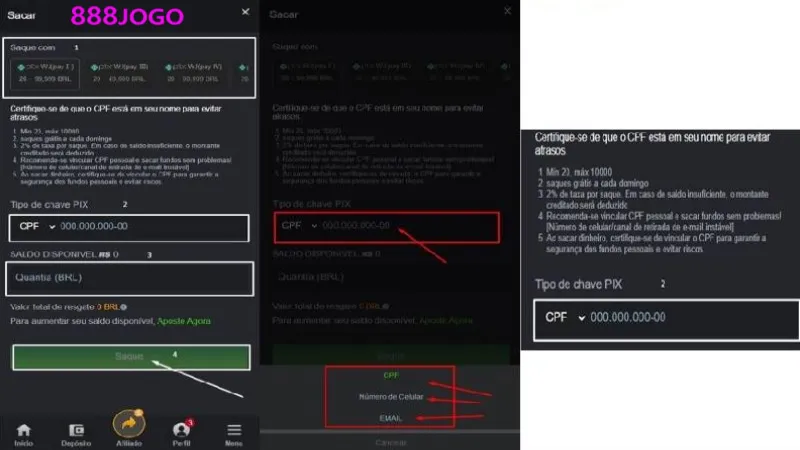 888Jogo Sacar Preencha as informações
