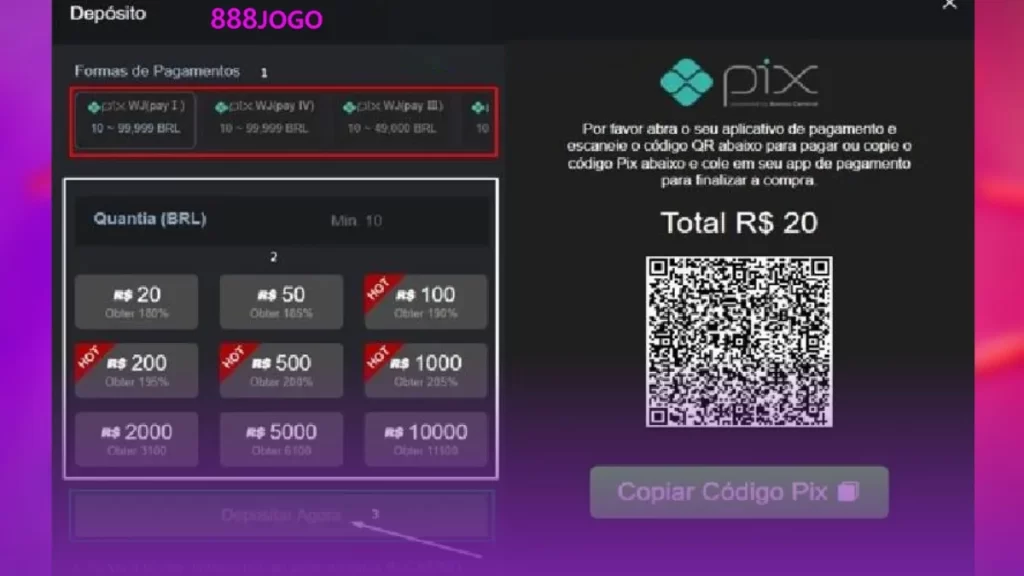 Formulário de 888Jogo Depósito